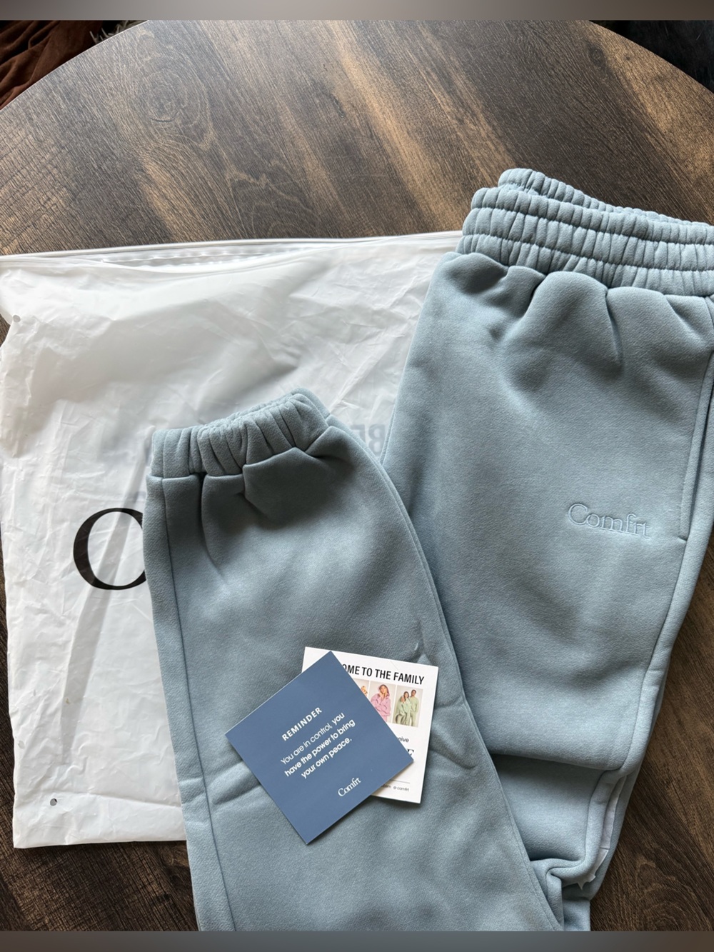 Comfy Light Blue Men's Fleece Joggers with Elastic Waist